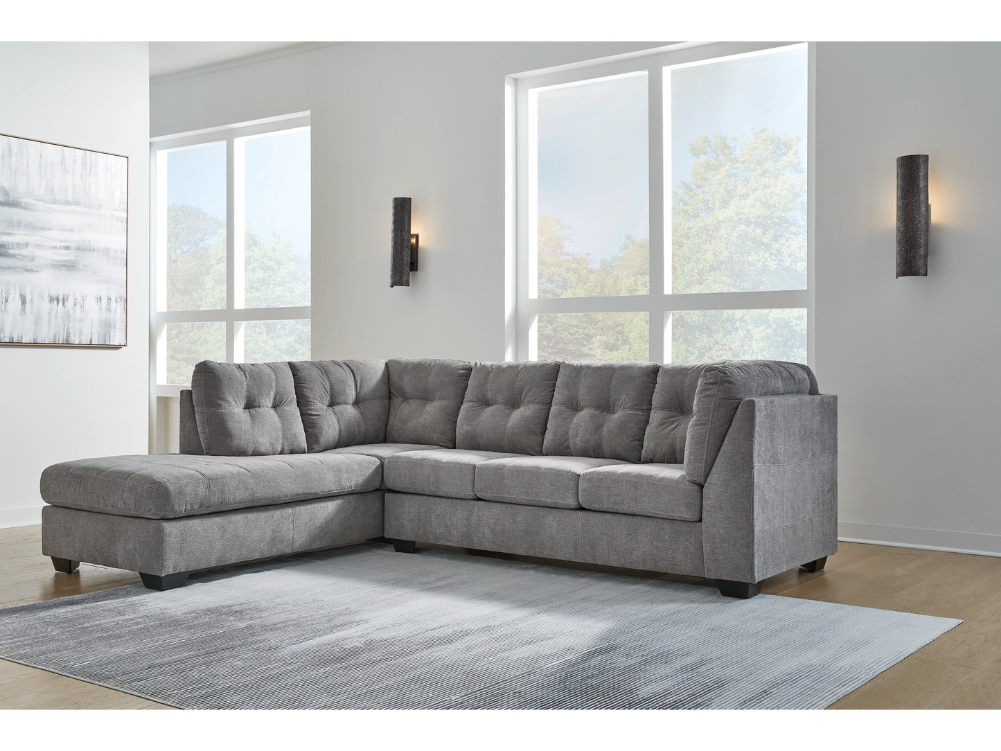 Ashley Furniture Marleton 2-Piece Sectional with Chaise, Grey