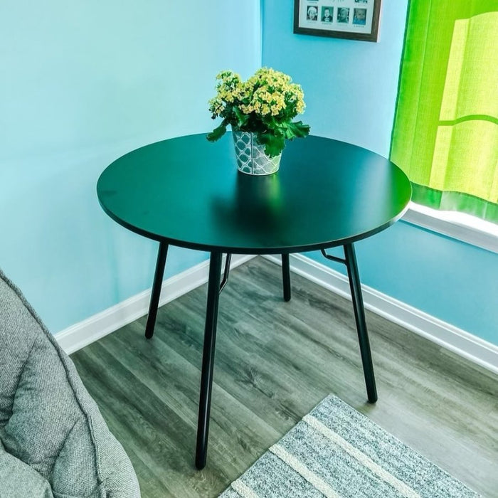 36" Round Dining Table Black