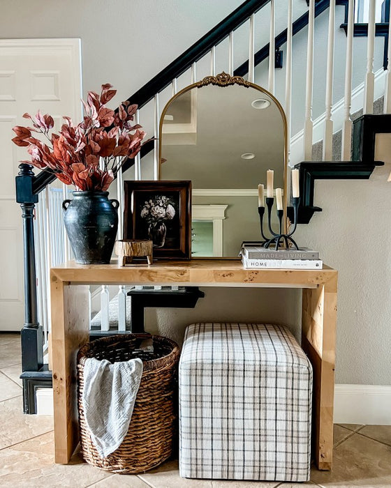 Ogden Burled Wood Console Table