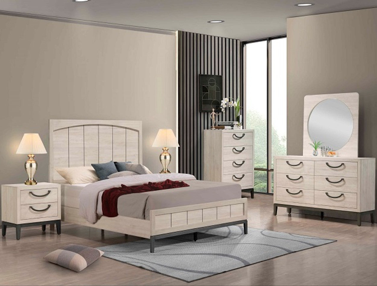 Veda 6pc Bedroom Set - Beige