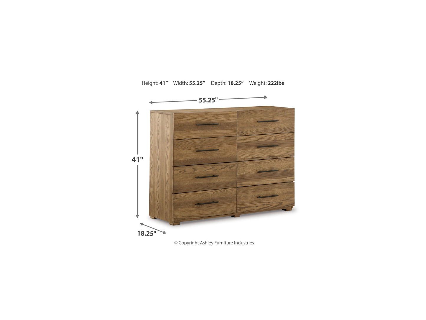 Ashley Furniture Dakmore 8 Drawer Dresser, Brown