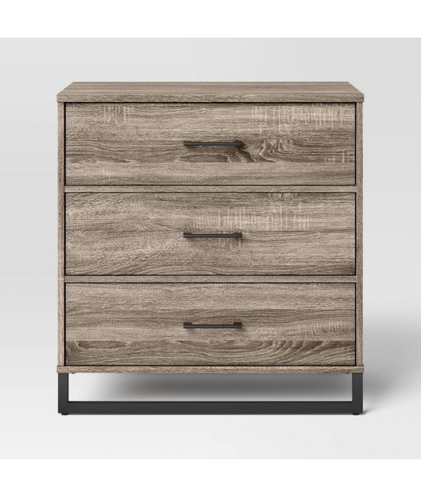 3 drawer dresser grey wood