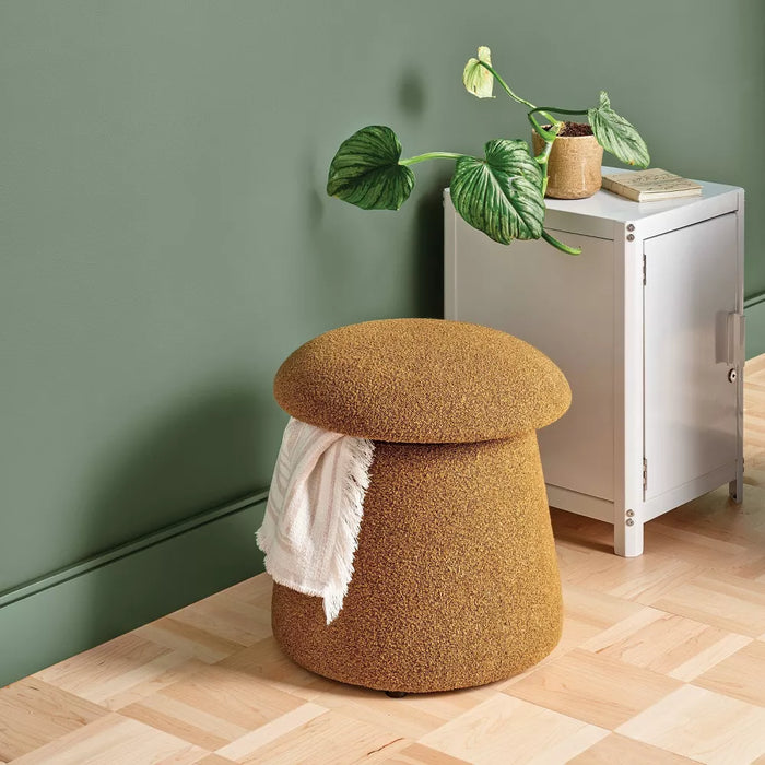 Mushroom Upholstered Storage Ottoman