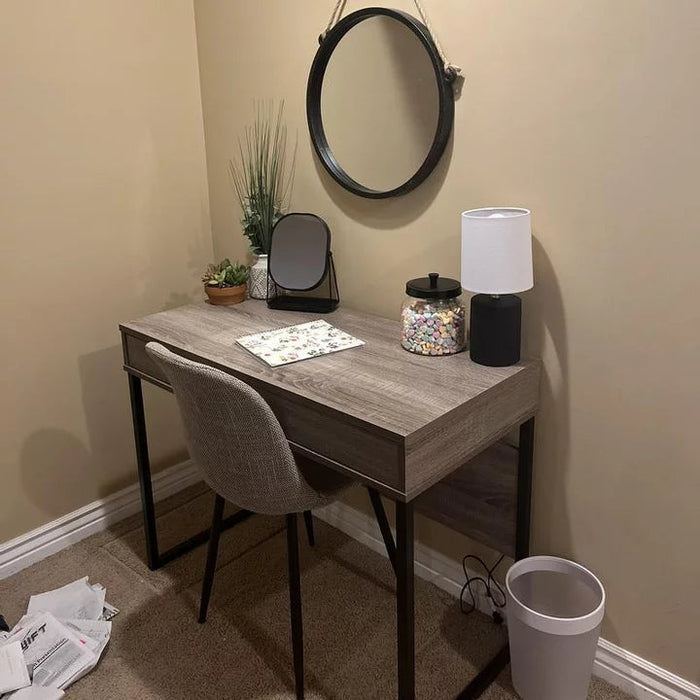 Mixed Material Writing Desk Gray