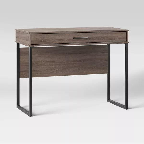 Mixed Material Writing Desk Gray