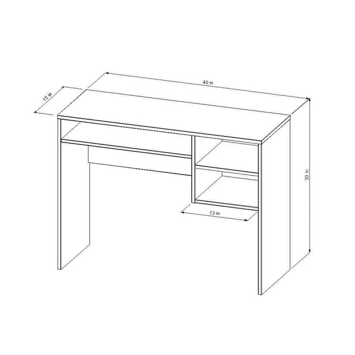 Student Writing Desk with Storage, White