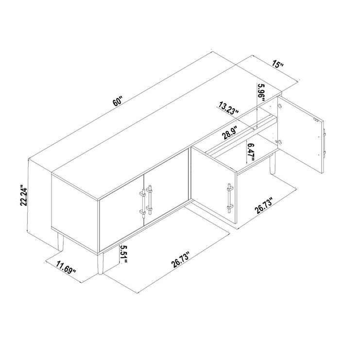 60" Ellery Luxe Media Stand