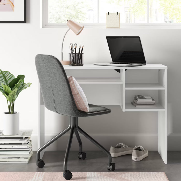 Student Writing Desk with Storage, White