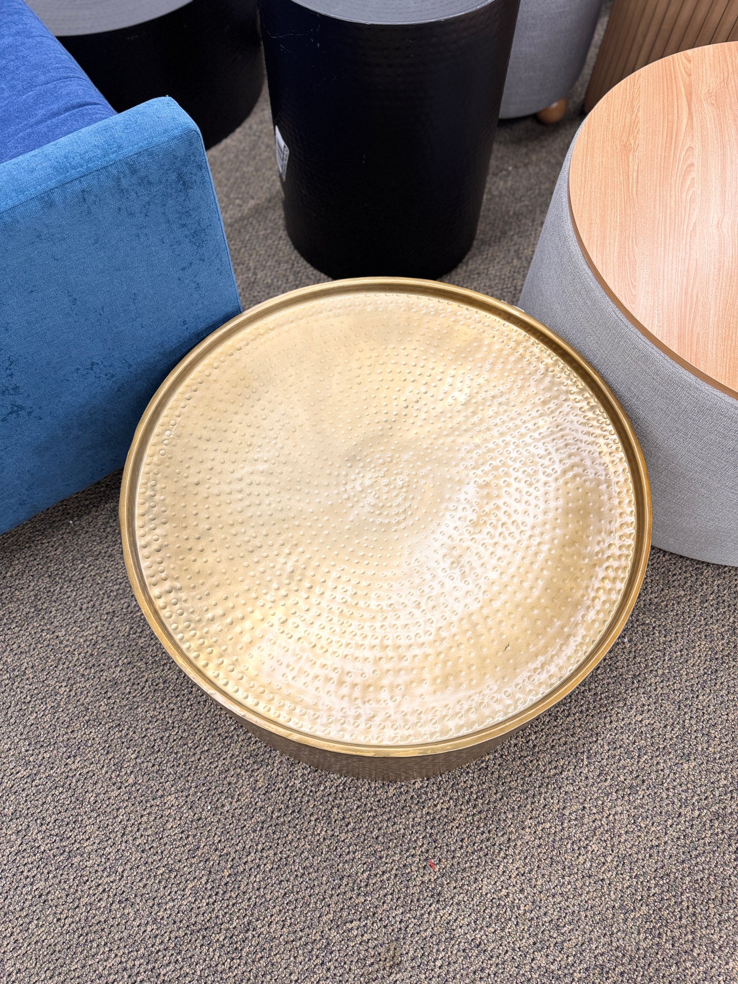 Manila Round Hammered Drum Coffee Table