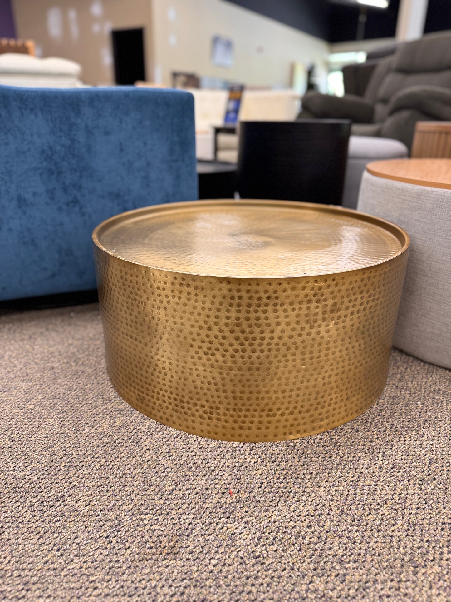 Manila Round Hammered Drum Coffee Table