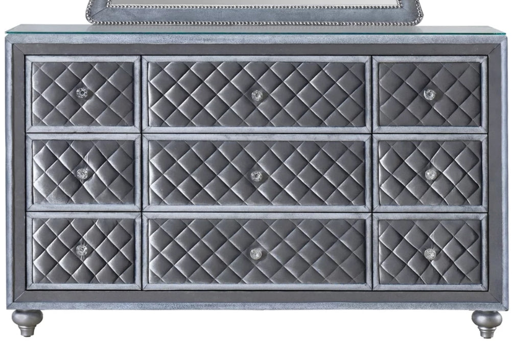 Crown Mark Furniture Voltare Dresser in Dark Grey