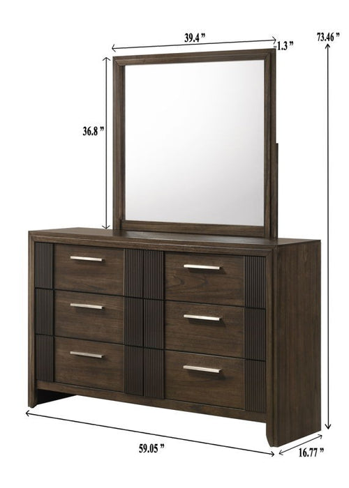 Carlton - Queen 5 Piece Bedroom Set - Brown