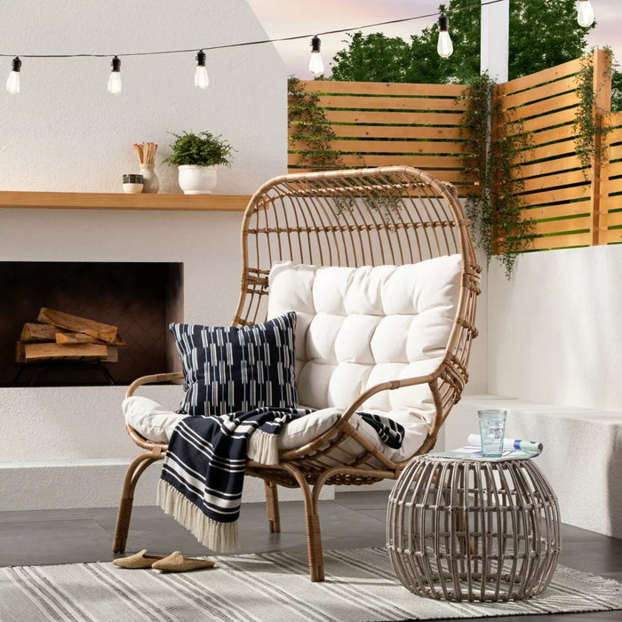 Patio Egg Chair Wicker & Metal Outdoor Patio Chair, Egg Chair Natural - Threshold™ designed with Studio McGee