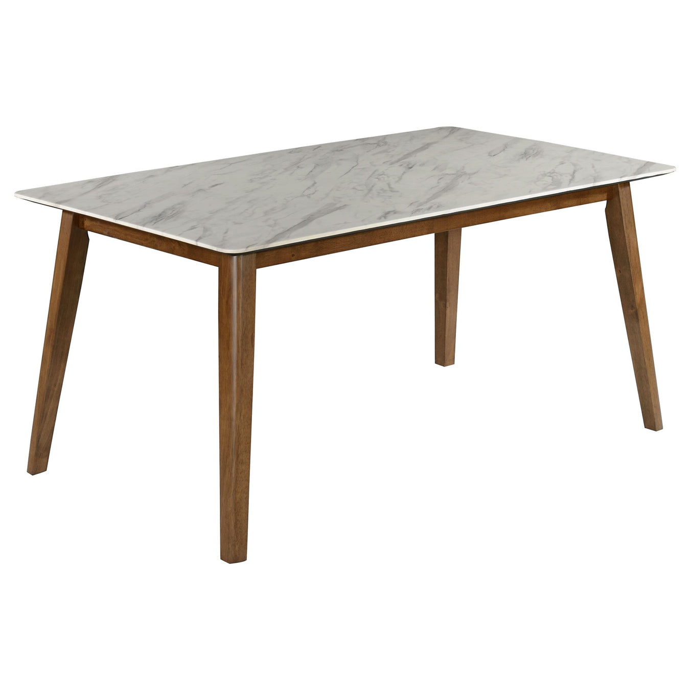 Faux White Marble/Natural Walnut