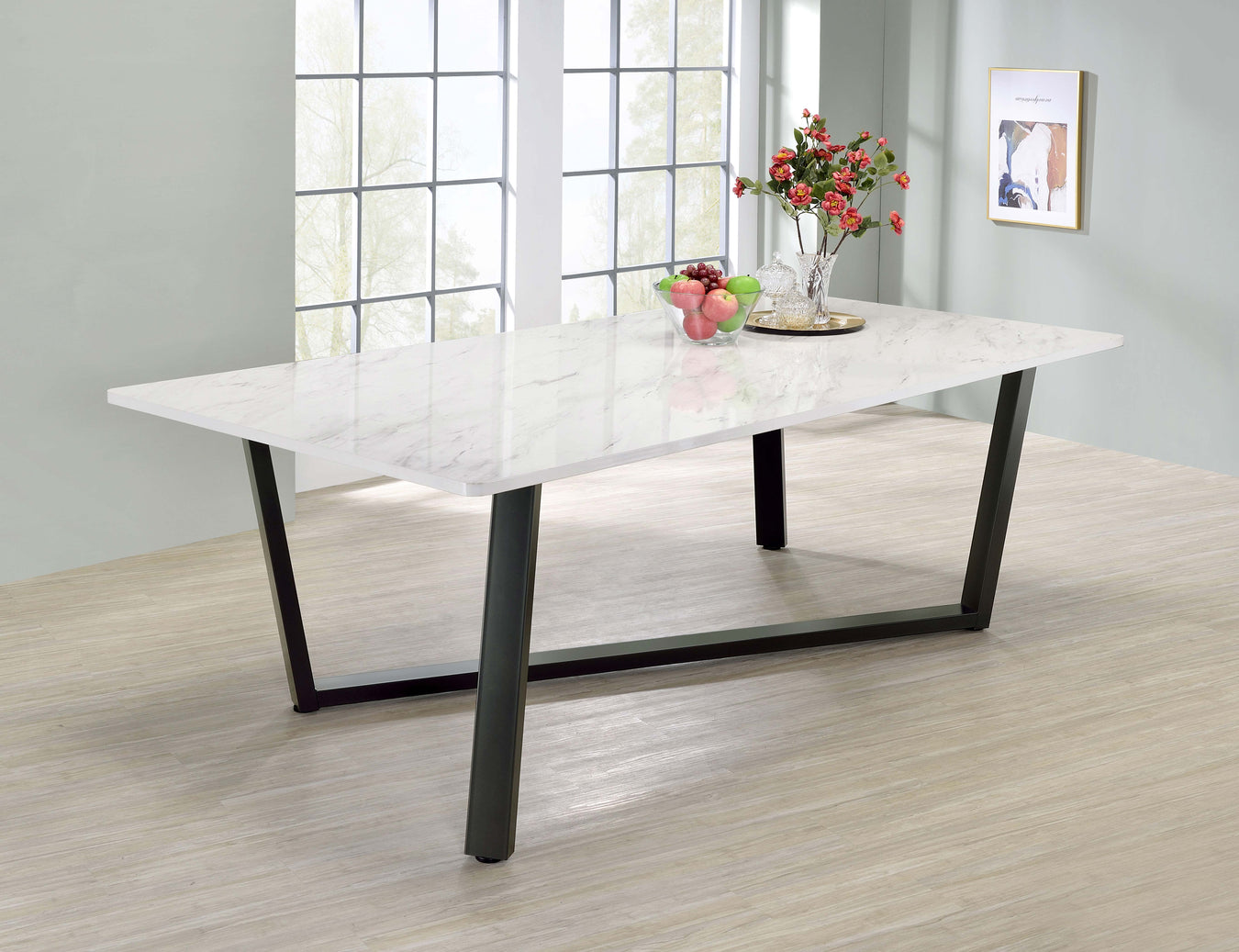 Faux White Marble/Gunmetal