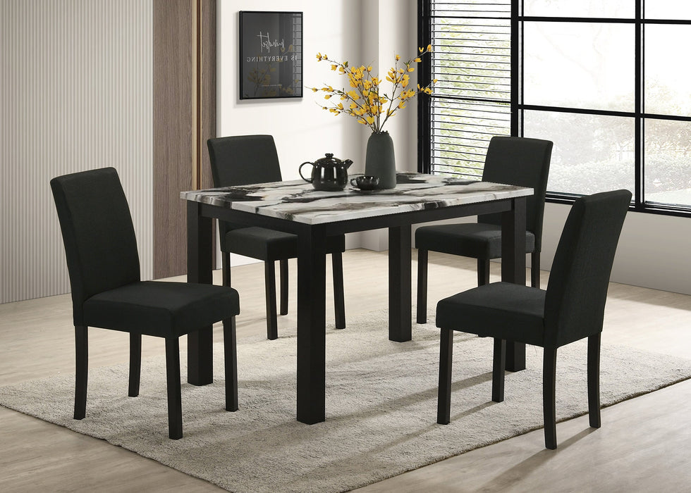 Resia Black/Brown Faux Marble Dining Table