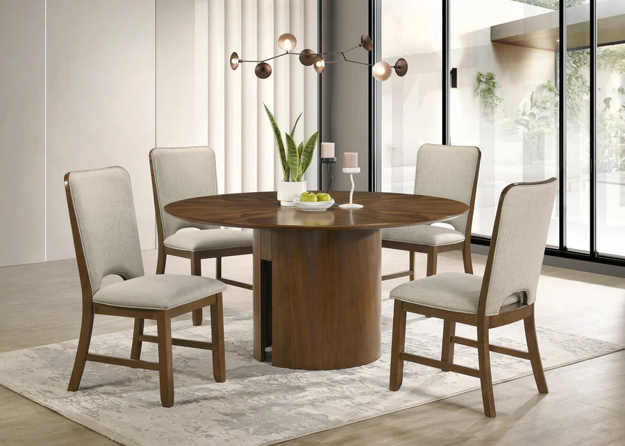 Shari Brown 5 Piece Round Dining Set