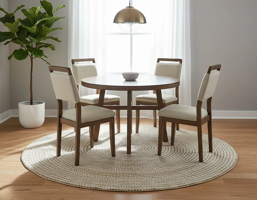 Blanche Brown 5-Piece Round Dining Set