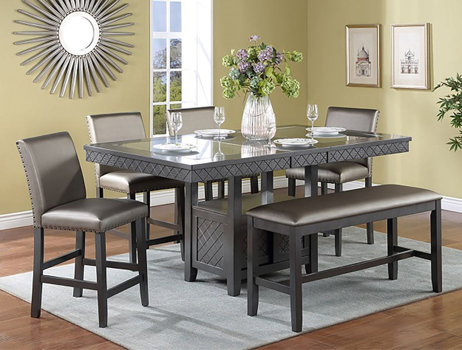 Crown Mark Furniture Bankston Counter Height Table in Brown