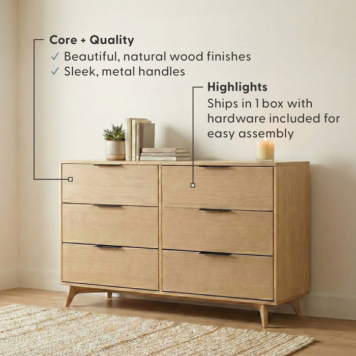 Haven 6-Drawer Solid Wood Dresser