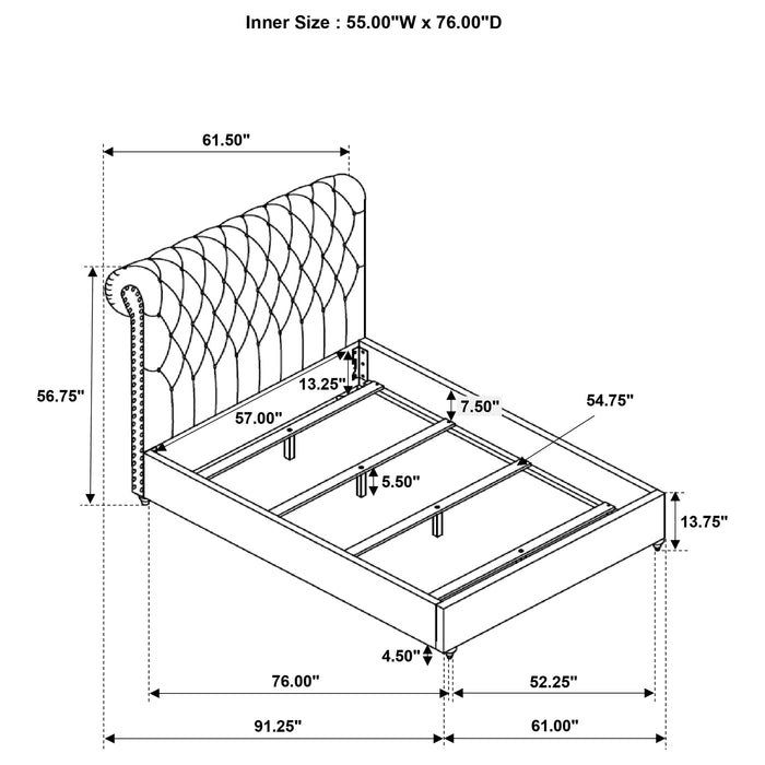 Devon California King, Full, Eastren King, & Queen Bed