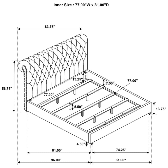 Devon California King, Full, Eastren King, & Queen Bed