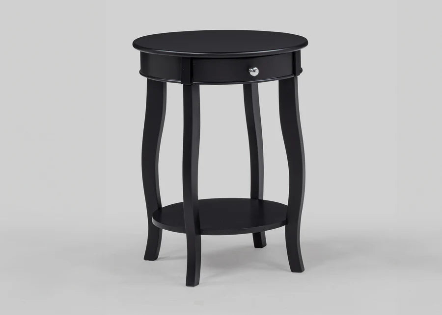 Jacie Black Chairside Round End Table