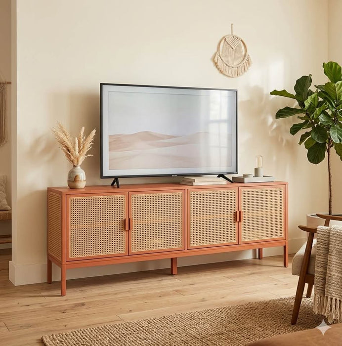 72" wide Minsmere TV Stand, Natural Brown