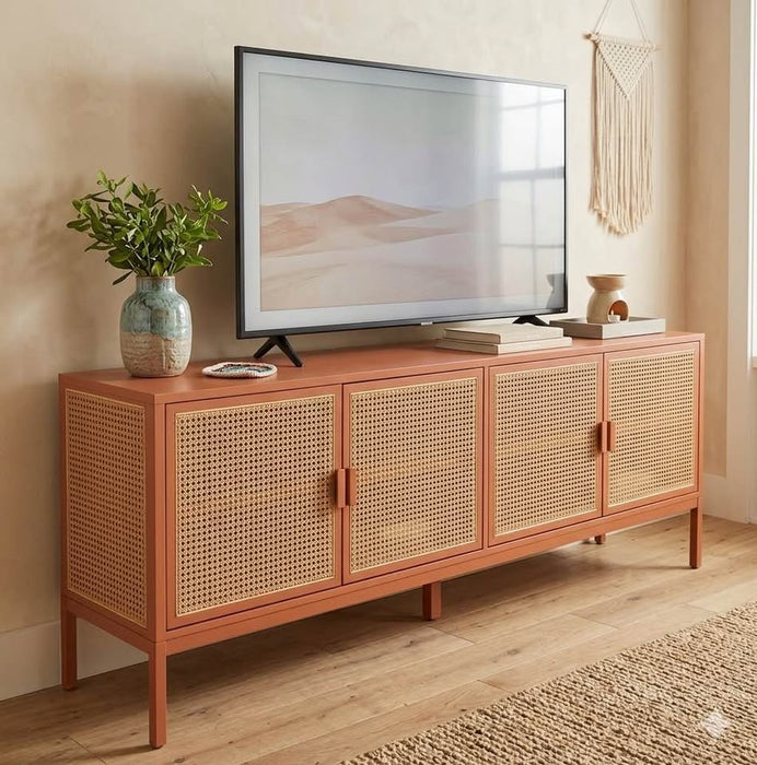 72" wide Minsmere TV Stand, Natural Brown