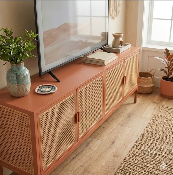 72" wide Minsmere TV Stand, Natural Brown