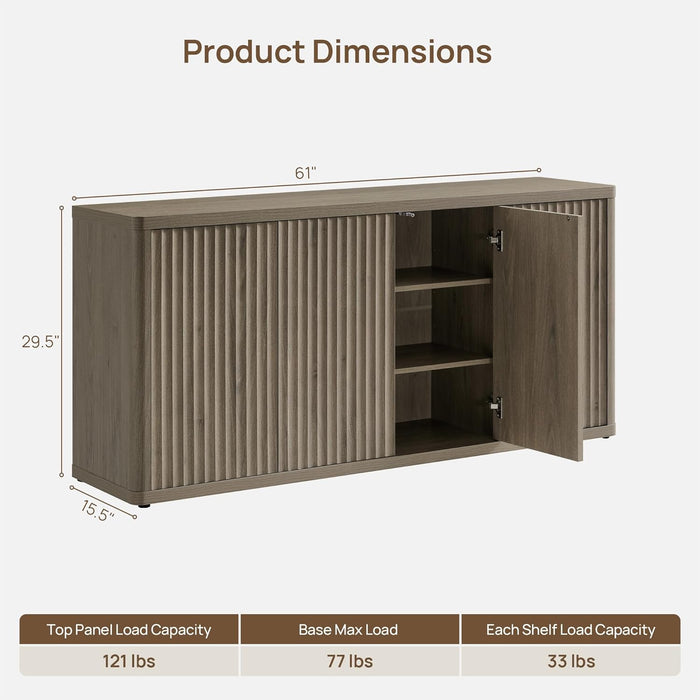 Brand New Assembled Ready Modern Fluted Tvstand