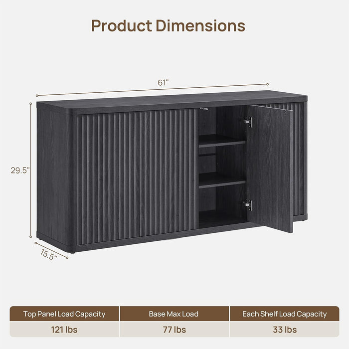 Brand New Assembled Ready Modern Fluted Tvstand