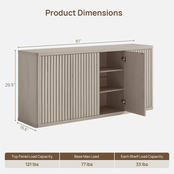 Brand New Assembled Ready Modern Fluted Tvstand