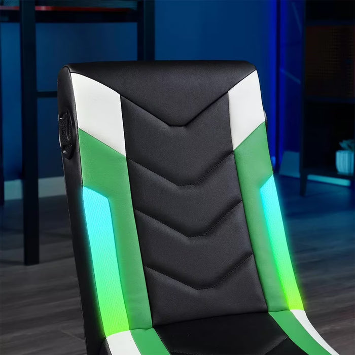 X Rocker Horizon RGB Lighting 2.0 Wired Floor Rocker Gaming Chair Green/Black