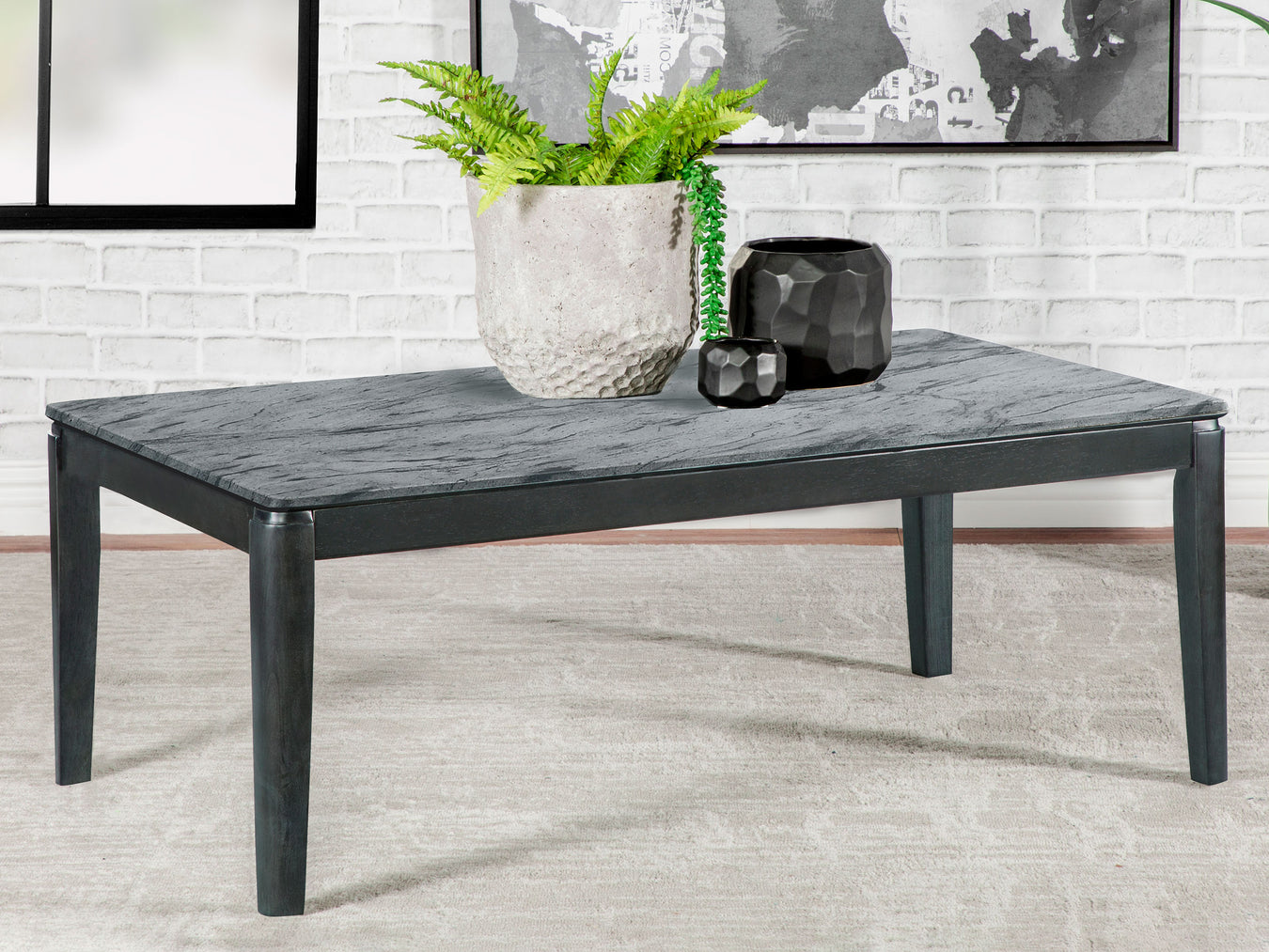 Faux Grey Marble / Black