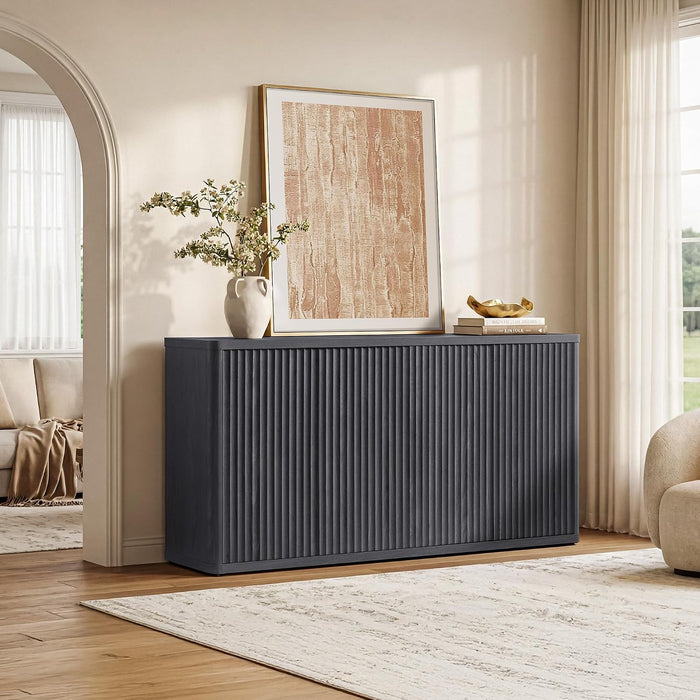 Brand New Assembled Ready Modern Fluted Tvstand