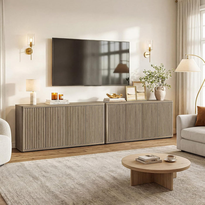 Brand New Assembled Ready Modern Fluted Tvstand