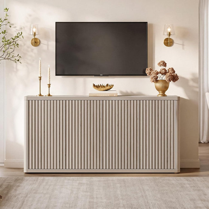 Brand New Assembled Ready Modern Fluted Tvstand