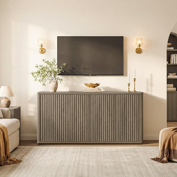 Brand New Assembled Ready Modern Fluted Tvstand