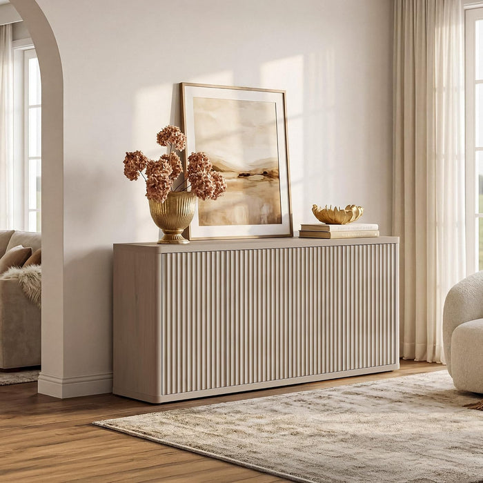 Brand New Assembled Ready Modern Fluted Tvstand