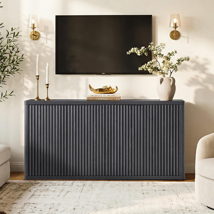 Brand New Assembled Ready Modern Fluted Tvstand
