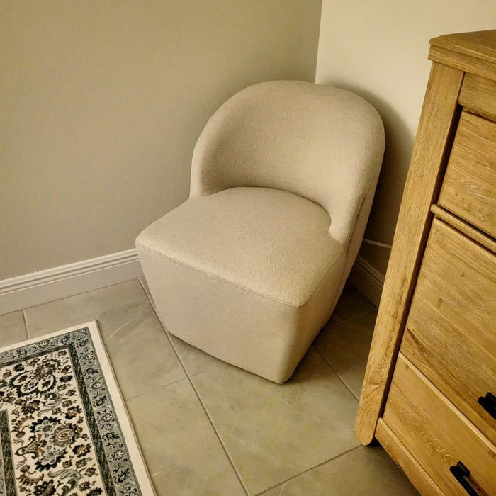 Pasadena Swivel Accent Chair Light Beige Velvet