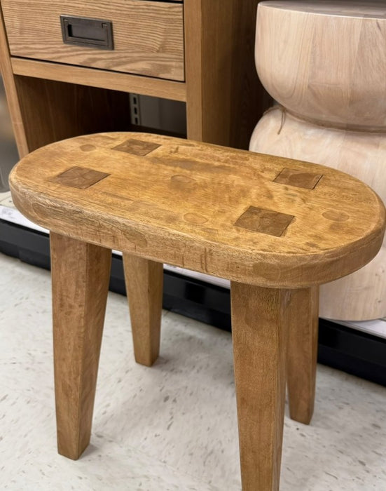 Woodland Carved Wood Accent Table Brown