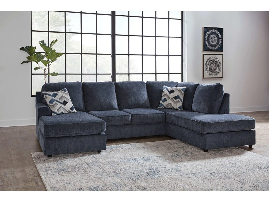 Albar Place Cobalt 2pc Sectional w/ RAF Corner Chaise