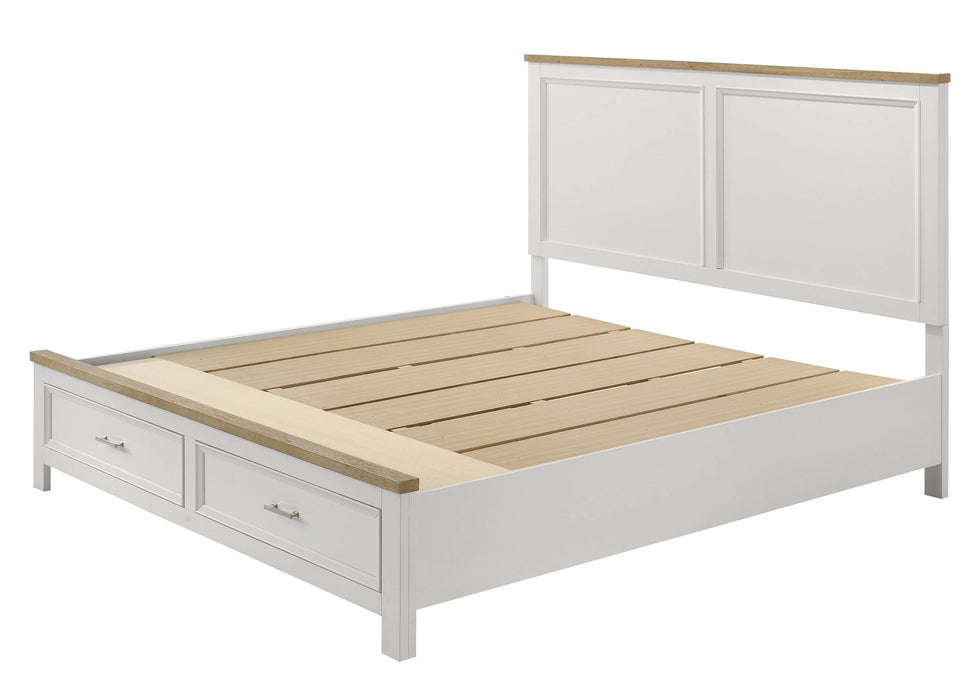 Brand new 5Pc Aston White Platform Storage Bedroom Set
