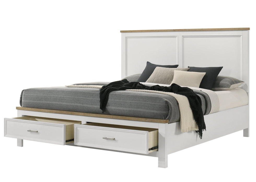 Brand new 5Pc Aston White Platform Storage Bedroom Set