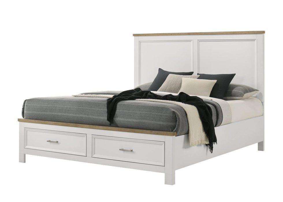 Brand new 5Pc Aston White Platform Storage Bedroom Set