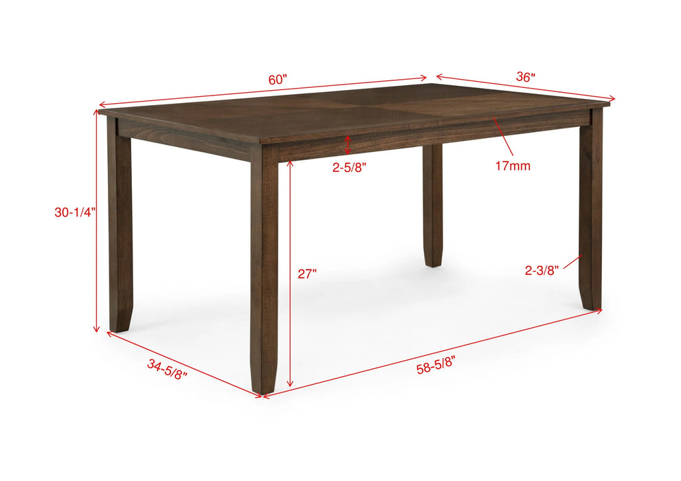 Avasa Brown 6-Piece Dining Room Set