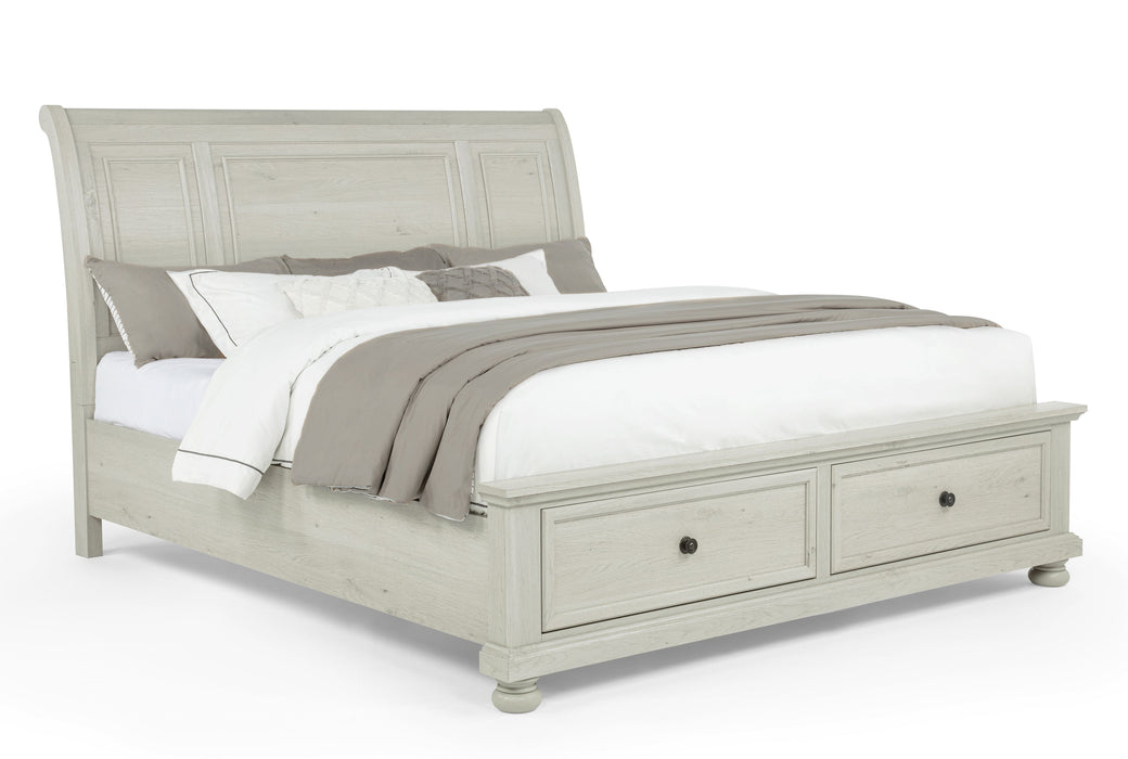Claribelle White King Storage Sleigh Bed