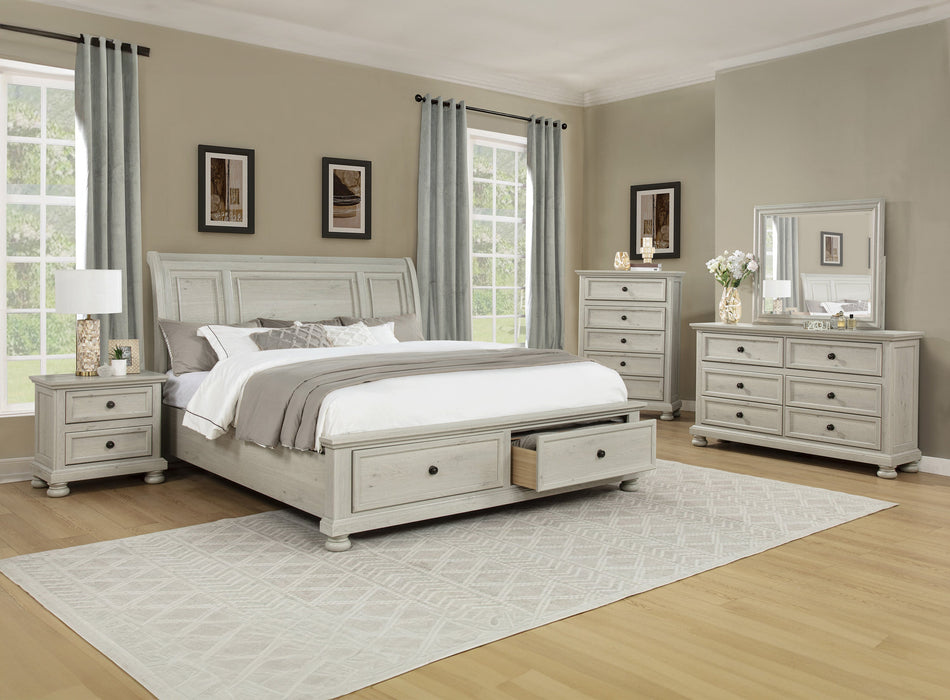 Claribelle White Storage Sleigh Bedroom Set
